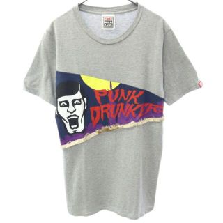 パンクドランカーズ(PUNK DRUNKERS)のパンクドランカーズ プリント 半袖 Tシャツ S グレー PUNK DRUNKERS メンズ 【中古】  【230516】 メール便可(Tシャツ/カットソー(半袖/袖なし))