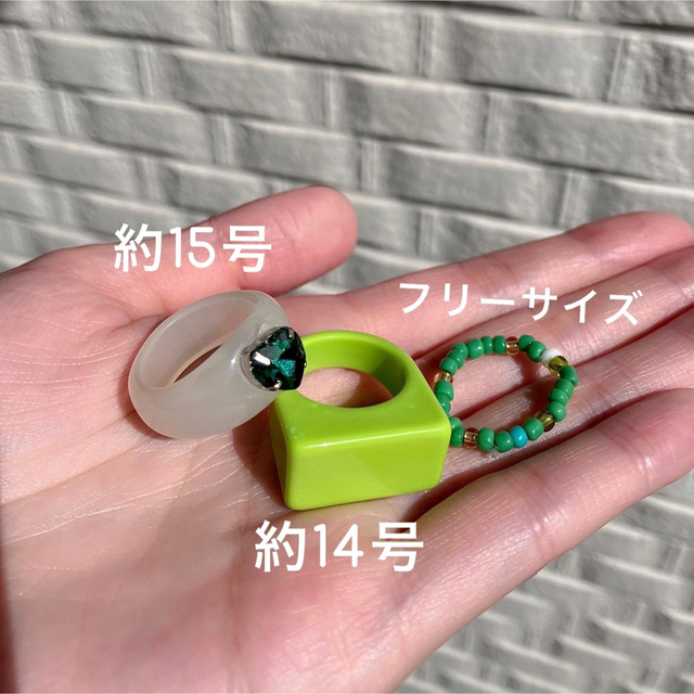 【3個セット】デコレーションリング 宝石 キラキラ レディースのアクセサリー(リング(指輪))の商品写真