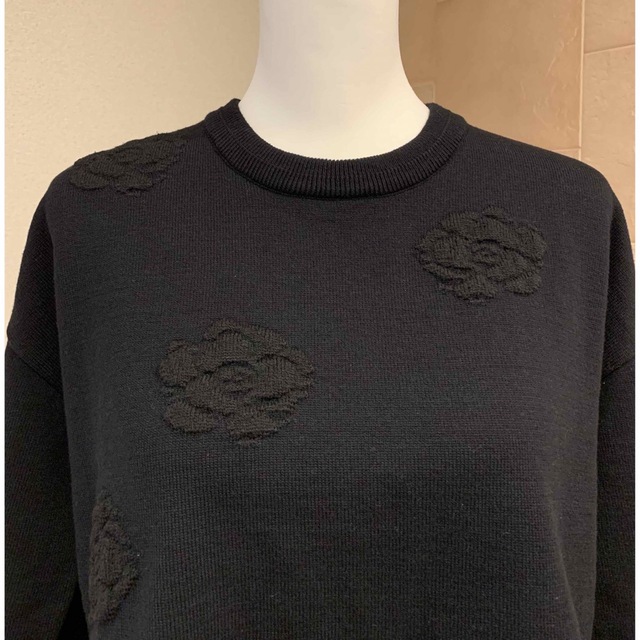 INGEBORG   黒厚手綿セーター 1