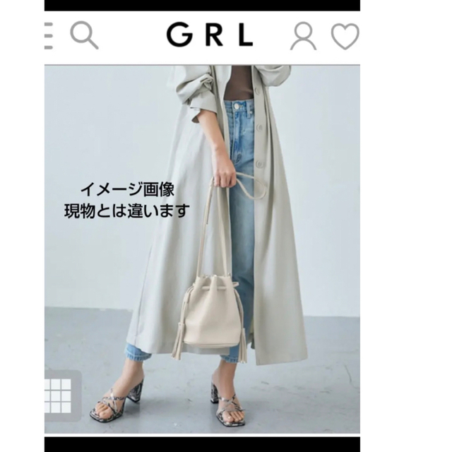 GRL(グレイル)のGRL 2way フェイクレザー 巾着ショルダーバッグ アイボリー グレージュ レディースのバッグ(ショルダーバッグ)の商品写真