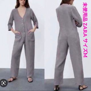 ザラ(ZARA)の未使用品 ZARA ジャンプスーツ M グレー サロペット オールインワン ザラ(オールインワン)