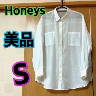 ハニーズ(HONEYS)の美品★ハニーズ★シアーシャツ★シアーロングシャツ★オフホワイト★S(シャツ/ブラウス(長袖/七分))