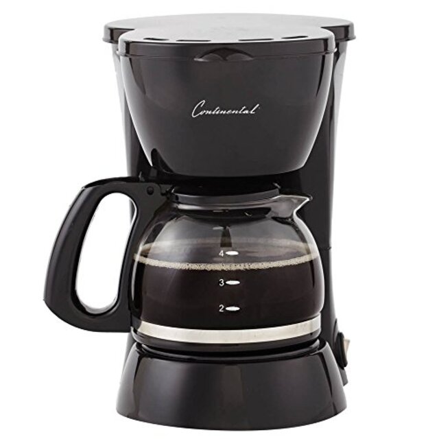 Continental Electric 4-Cup Coffee Maker, Black by Continental Electric