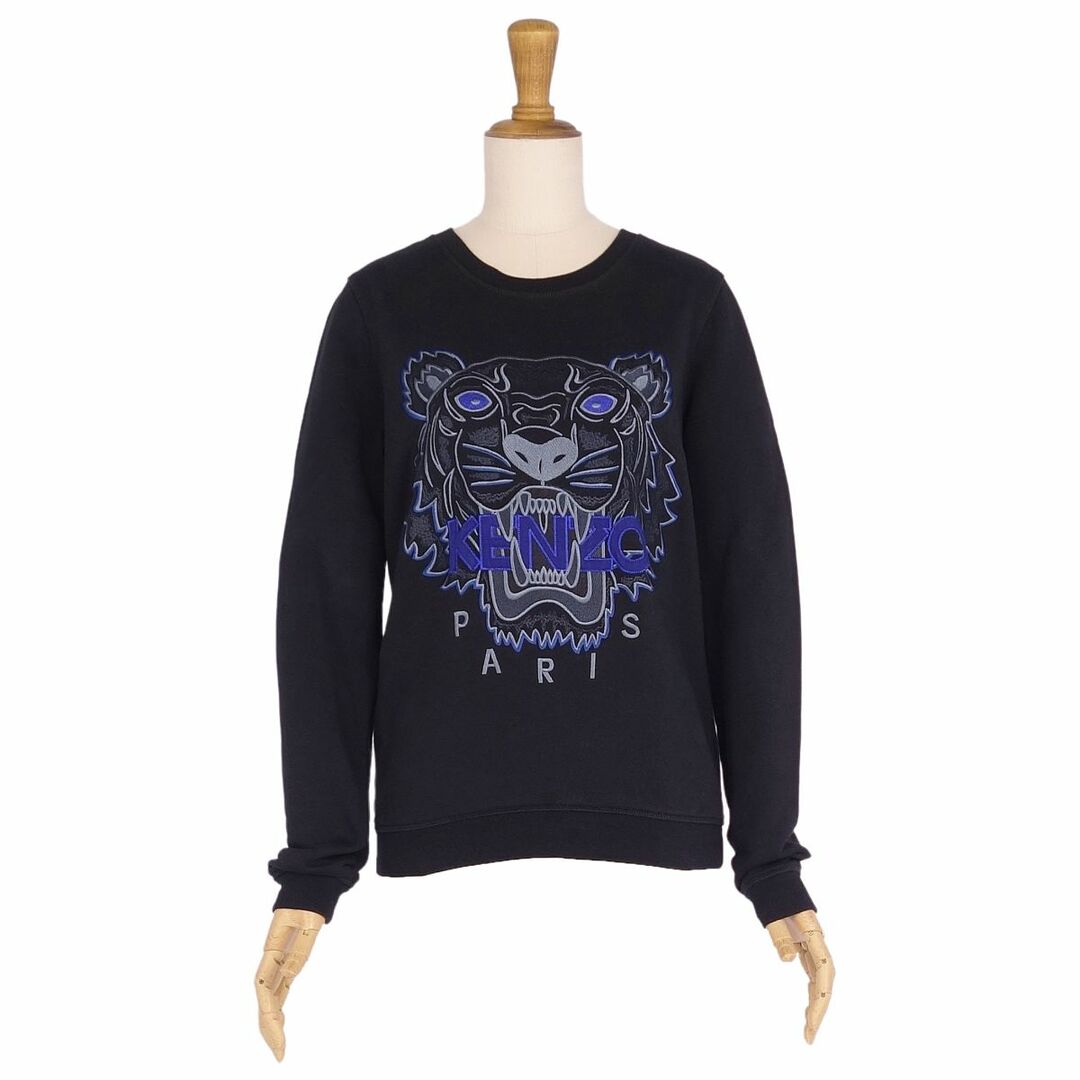 美品 ケンゾー KENZO スウェット トレーナー ロングスリーブ ロゴ刺繍 コットン トップス レディース S ブラック/ブルー/グレー 美品 ケンゾー KENZO スウェット トレーナー ロングスリーブ ロゴ刺繍 コットン トップス レディース S ブラック/ブルー/グレー