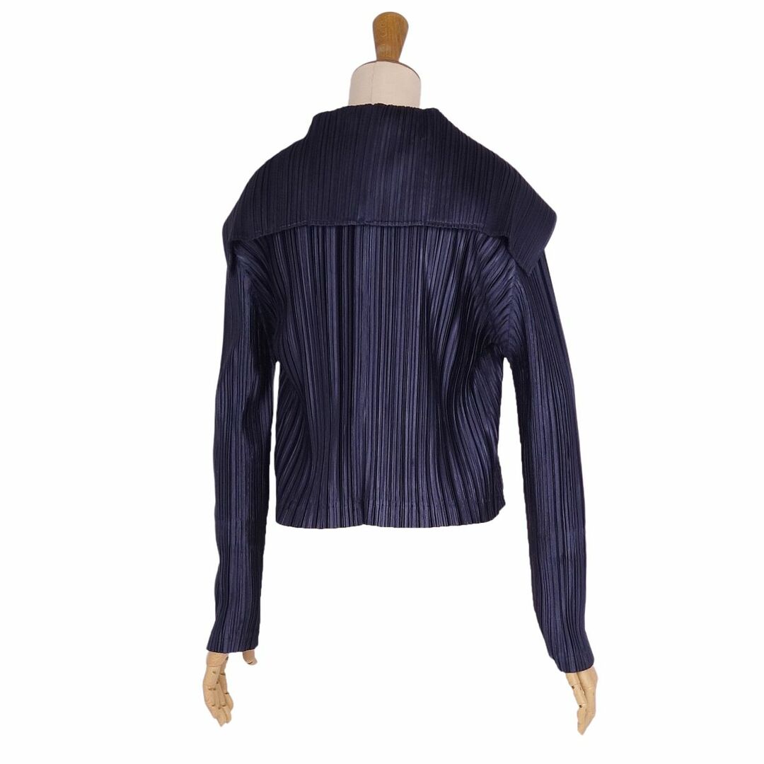 極美品 プリーツプリーズ イッセイミヤケ PLEATS PLEASE ジャケット セーラーカラー プリーツ アウター レディース 5(XXL相当) ネイビー 極美品 プリーツプリーズ イッセイミヤケ PLEATS PLEASE ジャケット セーラーカラー プリーツ アウター レディース 5(XXL相当) ネイビー