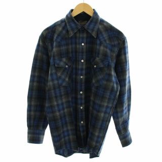 ペンドルトン(PENDLETON)のPENDLETON CANYON シャツ 長袖 オンブレチェック S 青 グレー(シャツ)