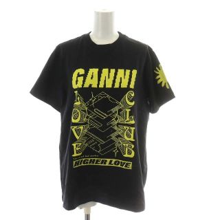 アザー(other)のガニー GANNI 22SS Tシャツ カットソー 半袖 ロゴ XS 黒 黄(Tシャツ(半袖/袖なし))