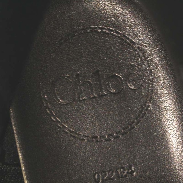 Chloe(クロエ)のクロエ BETTYレインブーツ ミドル チャンキーヒール スクエアトゥ 38 黒 レディースの靴/シューズ(レインブーツ/長靴)の商品写真
