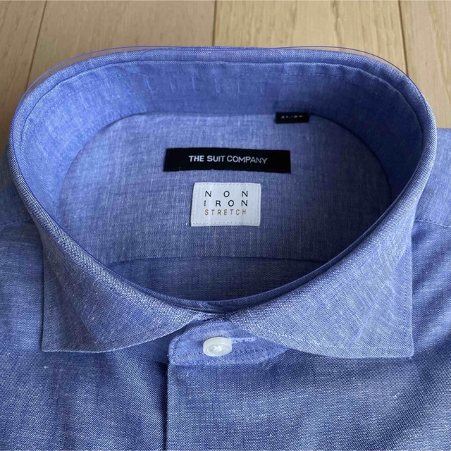THE SUIT COMPANY(スーツカンパニー)のスーツカンパニー長袖ドレスシャツL（41-86）リネン混カッタウェイ新品 メンズのトップス(シャツ)の商品写真