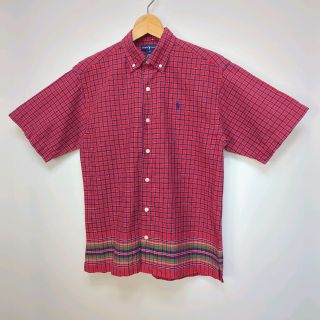 ラルフローレン(Ralph Lauren)の★RALPH LAUREN デザイン チェック ボタンダウン シャツ(シャツ/ブラウス(半袖/袖なし))