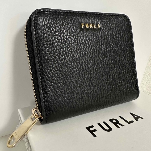 【新品 未使用】FURLA ラウンドジップ 折財布 ブラック | フリマアプリ ラクマ
