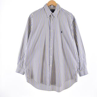 ラルフローレン(Ralph Lauren)の古着 ラルフローレン Ralph Lauren YARMOUTH 長袖 ボタンダウンストライプシャツ メンズXL /eaa335551(シャツ)