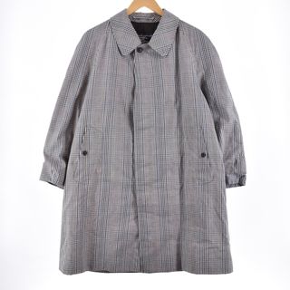 バーバリー(BURBERRY)の古着 バーバリー Burberry's コットン100％ チェック柄 ステンカラーコート バルマカーンコート 英国製 メンズL /eaa334709(ステンカラーコート)