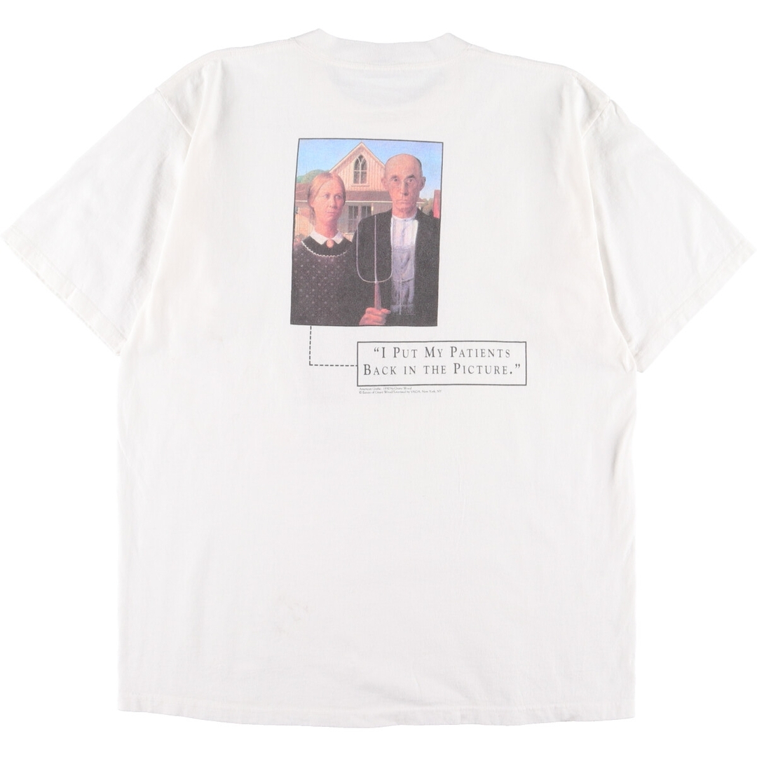 90年代 ギルダン GILDAN Grant Wood グラントウッド AMERICAN GOTHIC 両面プリント アートTシャツ メンズXL ヴィンテージ /evb001892