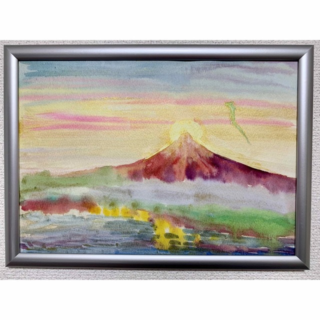 開運絵画 昇龍 赤富士 ダイヤモンド富士 金運アップ 富士山 商売繁盛