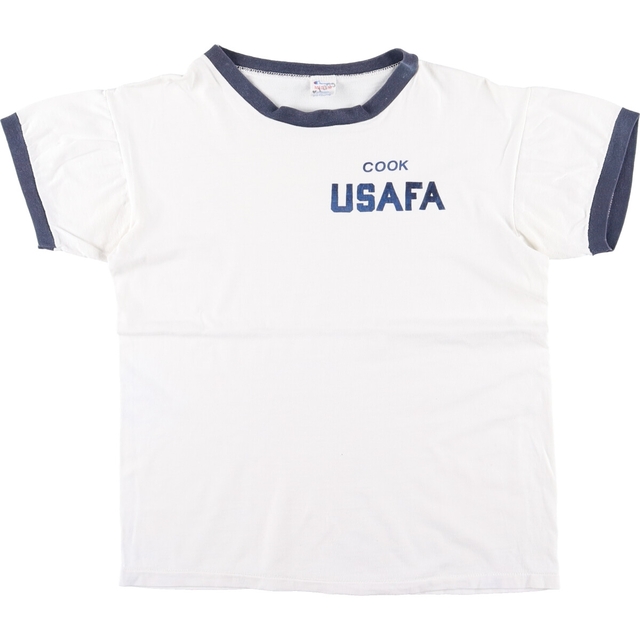 Champion(チャンピオン)の古着 80年代 チャンピオン Champion トリコタグ USAFA 空軍士官学校 リンガーTシャツ USA製 メンズS ヴィンテージ /evb001920 メンズのトップス(Tシャツ/カットソー(半袖/袖なし))の商品写真