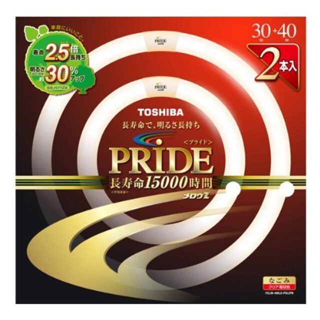 東芝 メロウZ PRIDE(プライド)環形「サークライン」 30形+40形 クリア電球色(3波長形電球色タイプ) 2本入 FCL30-40ELC-PDL2PN tf8su2k