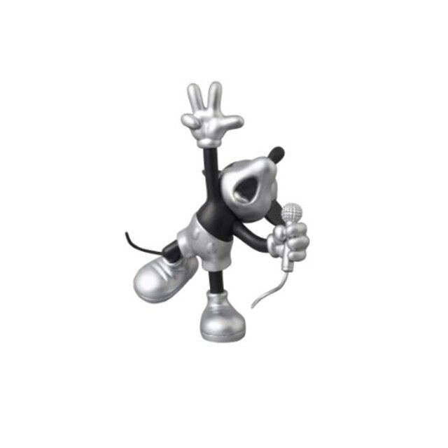 UDF ROEN collection MICKEY MOUSE (SHOUT Ver.) BLACK & SILVER(ノンスケール PVC製塗装済み完成品) tf8su2k