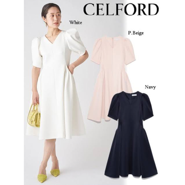 celford ハーフスリーブポンチワンピース ネイビー セルフォード