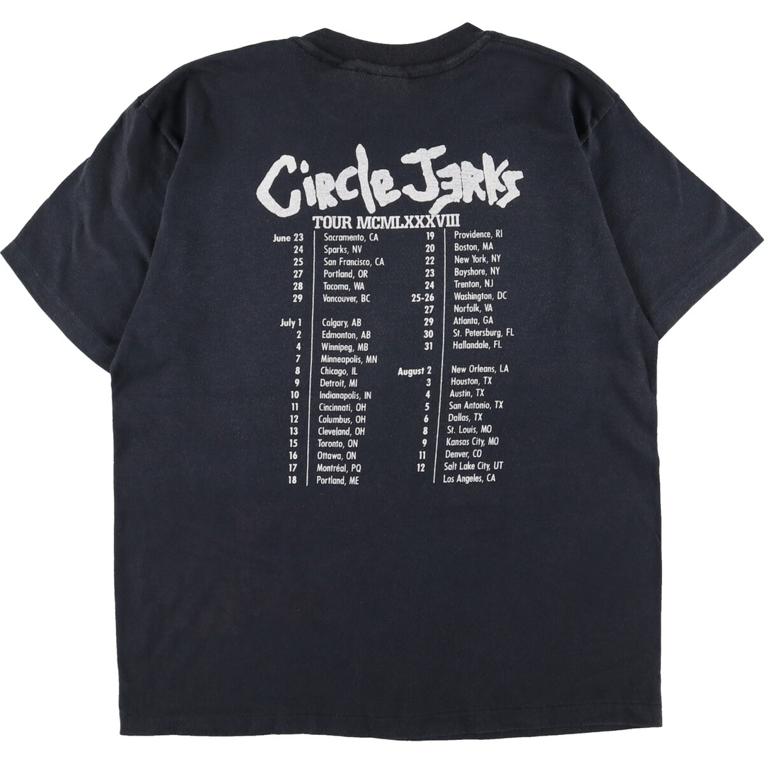 50cm袖丈ヘインズ 90s オールド USA製 METAL CHURCH WORLD TOUR 1991-1992 半袖 Tシャツ L ブラック系 Hanes メタルチャーチ バンT メンズ   【230629】 メール便可