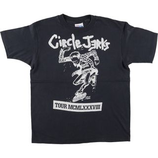 ヘインズ(Hanes)の古着 90年代 ヘインズ Hanes CIRCLE JERKS サークルジャークス TOUR NCNL XXXVIII ツアー バンドTシャツ バンT USA製 メンズM ヴィンテージ /evb001843(Tシャツ/カットソー(半袖/袖なし))