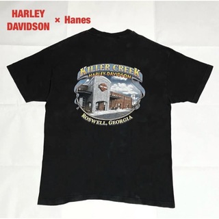 ハーレーダビッドソン(Harley Davidson)のHARLEY-DAVIDSON×Hanes　半袖Tシャツ　USA製　00s(Tシャツ/カットソー(半袖/袖なし))