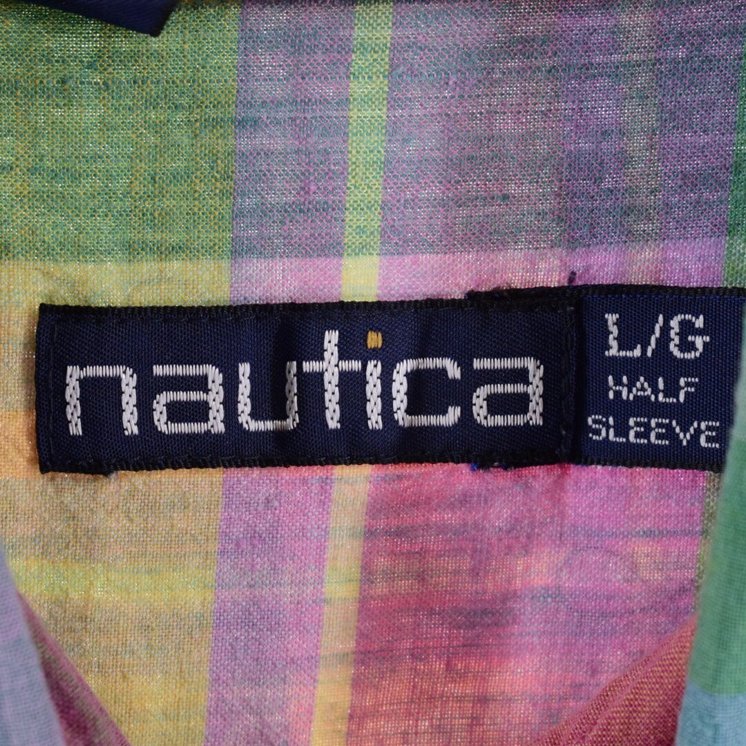 NAUTICA(ノーティカ)の古着 ノーティカ NAUTICA 半袖 ボタンダウン チェックシャツ メンズL /eaa336590 メンズのトップス(シャツ)の商品写真