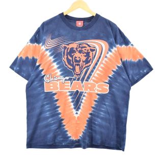 古着 NFL CHICAGO BEARS シカゴベアーズ タイダイ柄 両面プリント スポーツプリントTシャツ USA製 メンズXXL ヴィンテージ /eaa313445(Tシャツ/カットソー(半袖/袖なし))