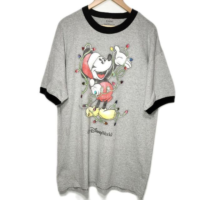 Disney(ディズニー)の古着　ディズニー　ミッキーマウス　リンガーTシャツ メンズのトップス(Tシャツ/カットソー(半袖/袖なし))の商品写真