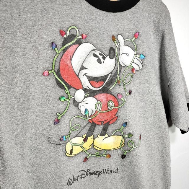 Disney(ディズニー)の古着　ディズニー　ミッキーマウス　リンガーTシャツ メンズのトップス(Tシャツ/カットソー(半袖/袖なし))の商品写真