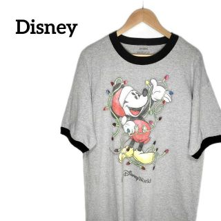 ディズニー(Disney)の古着　ディズニー　ミッキーマウス　リンガーTシャツ(Tシャツ/カットソー(半袖/袖なし))