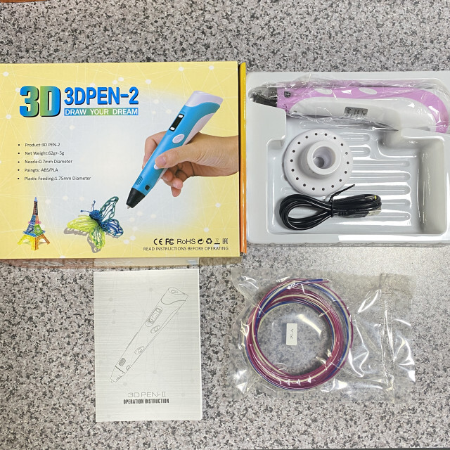 3Dペン USBケーブル付き フィラメント3色付き 箱付き ピンク 知育玩具 通販