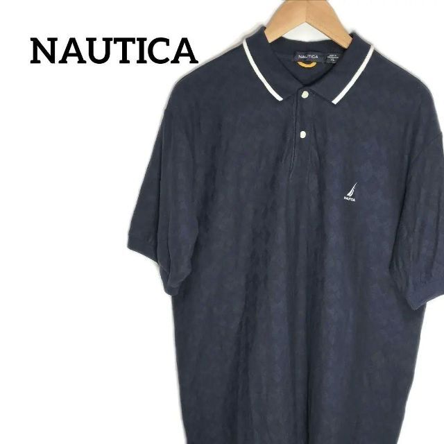 NAUTICA(ノーティカ)の古着　ノーティカ　ワンポイントロゴ　アーガイル　ポロシャツ メンズのトップス(ポロシャツ)の商品写真