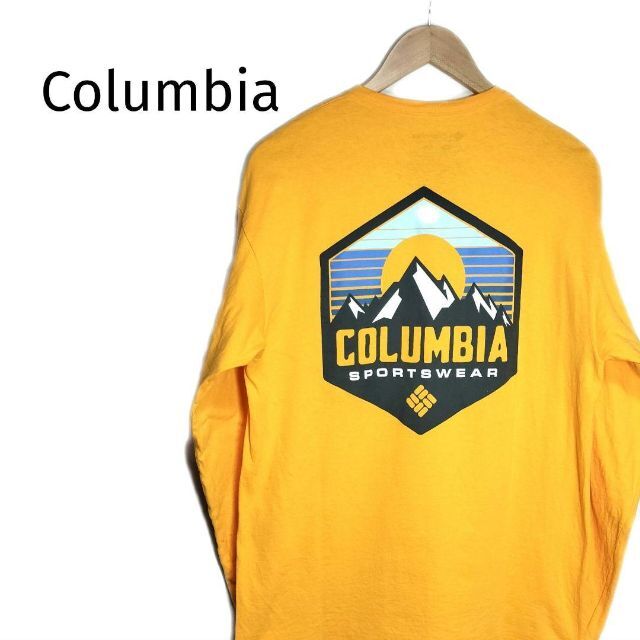Columbia(コロンビア)の古着　コロンビア　長袖　ワンポイントロゴ　バックプリント　ロングTシャツ メンズのトップス(Tシャツ/カットソー(七分/長袖))の商品写真