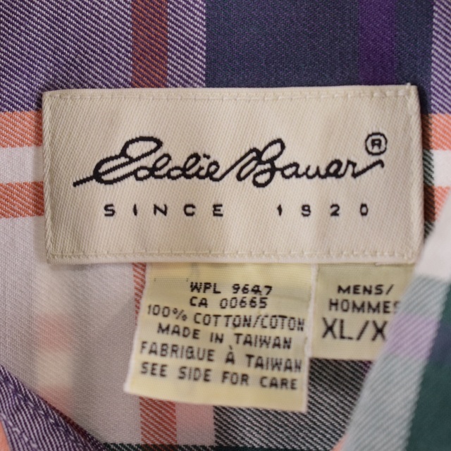 Eddie Bauer(エディーバウアー)の古着 エディーバウアー Eddie Bauer 半袖 ボタンダウン チェックシャツ メンズXXL ヴィンテージ /eaa334408 メンズのトップス(シャツ)の商品写真
