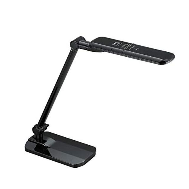 ツインバード デスクライト LEDスタンド(目にやさしい平面発光タイプ) 調光/調色&タイマー付き卓上型 ブラック LE-H618B tf8su2k