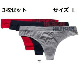 トミーヒルフィガー(TOMMY HILFIGER)のTOMMY HILFIGERレディース Tバック ショーツ 女性用 (L) 3枚(ショーツ)