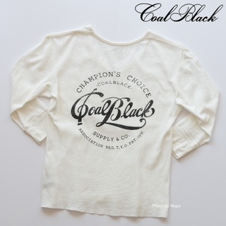 コールブラック(COALBLACK)のCoalblack コールブラック　ロゴプリントサーマルTシャツ　ホワイト(Tシャツ/カットソー(七分/長袖))