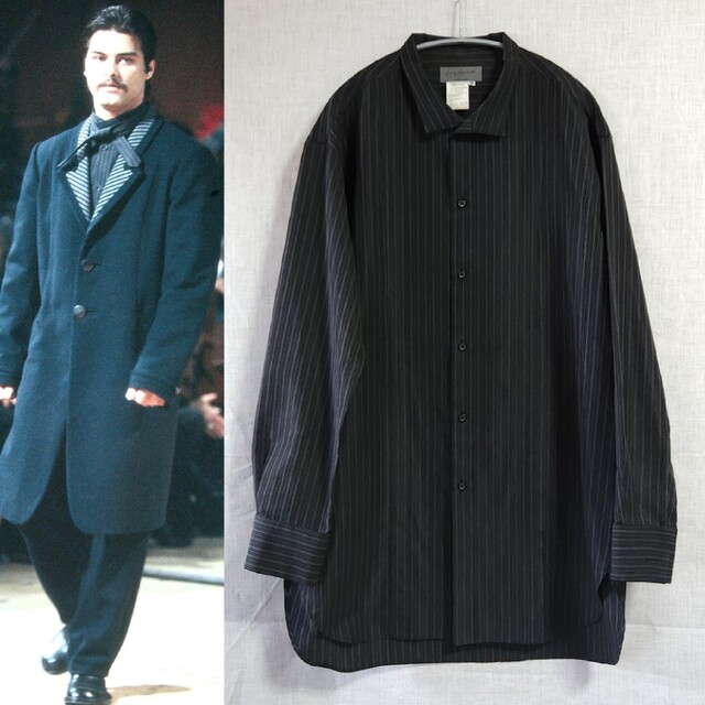 99AW ジプシー期 ヨウジヤマモトプールオム ストライプロングシャツ