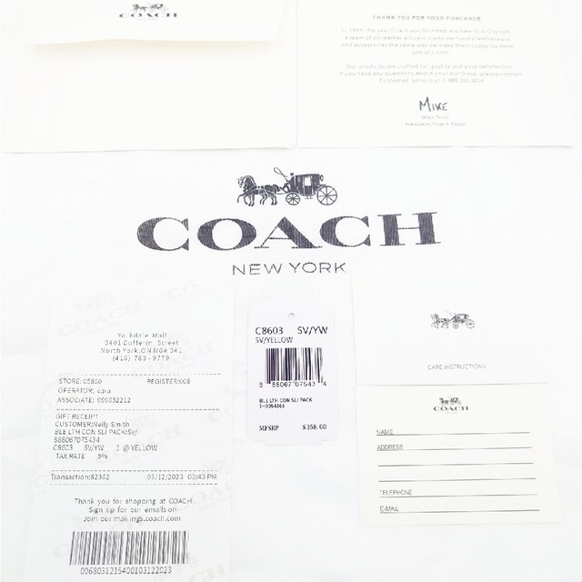 【新品】COACH ミニバッグ リュック イエローダブルファスナー開閉正面