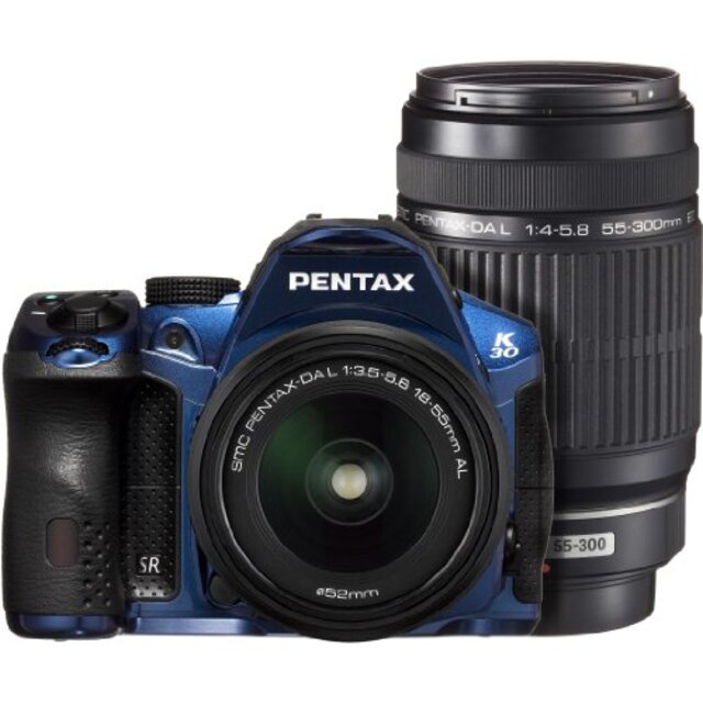 PENTAX デジタル一眼レフカメラ K-30 ダブルズームキット [DAL18-55mm・DAL55-300mm] クリスタルブルー K-30WZK C-BL 15770 tf8su2k