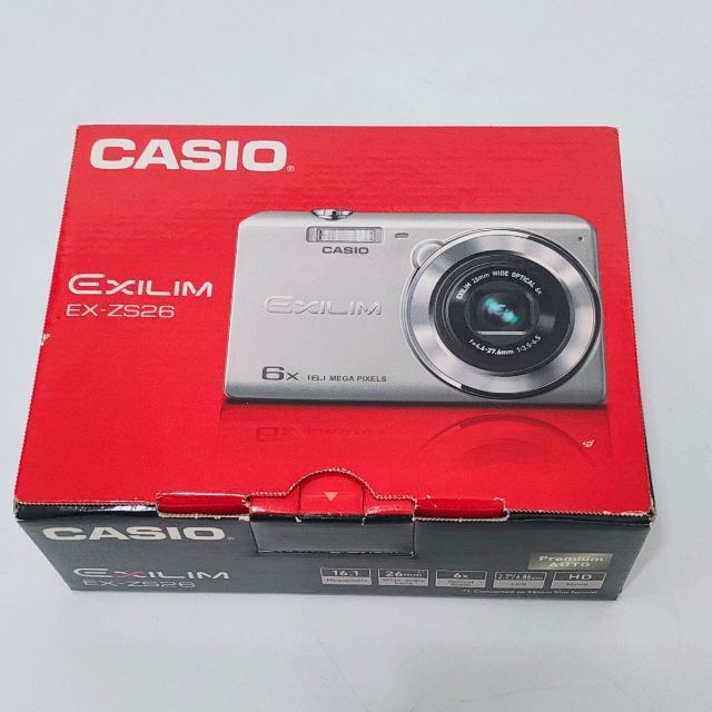 【美品】CASIO EXILIM EX-ZS26 シルバー カシオ デジカメコンパクトデジタルカメラ