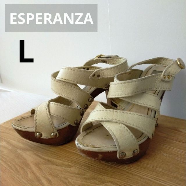 ESPERANZA - ESPERANZA エスペランサ スタッズ ホワイト 白 ウッド