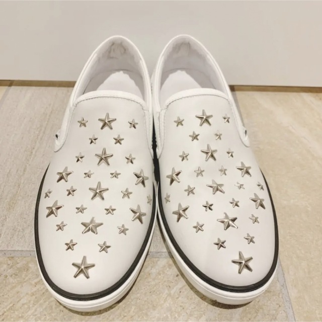 ジミーチュウ JIMMY CHOO スタッズ スリッポン スニーカー 靴 白