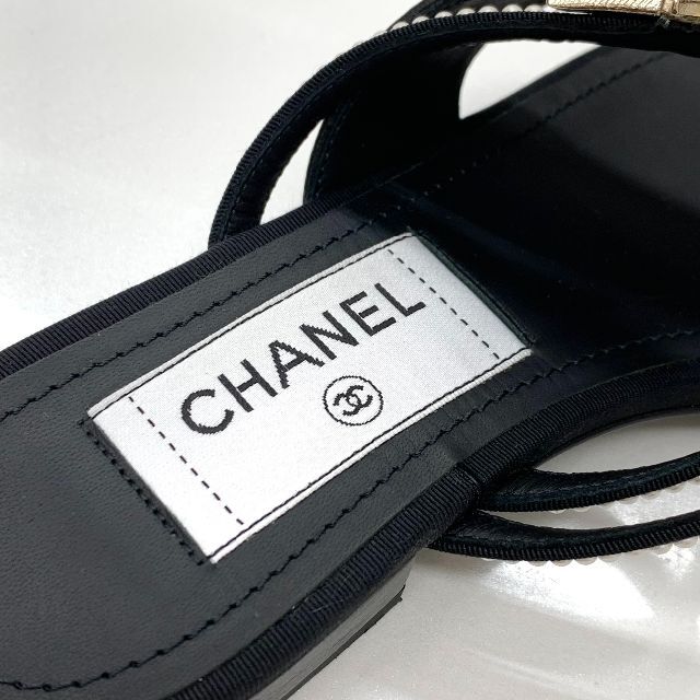 CHANEL(シャネル)の6533 シャネル レザー ファブリック パール ココマーク スター サンダル レディースの靴/シューズ(サンダル)の商品写真