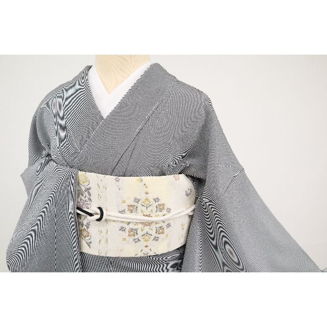 《長尺■新品『万筋』江戸小紋■黒*上質丹後ちりめん無紋◆袷正絹着物◆KB4-6》