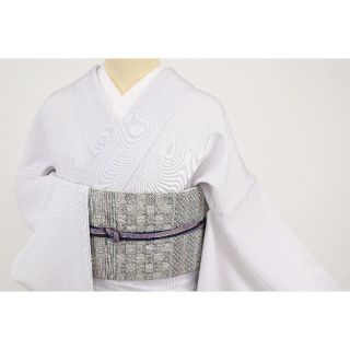 《長尺■新品『万筋』江戸小紋■灰*上質丹後ちりめん無紋◆正絹着物◆KH4-5》