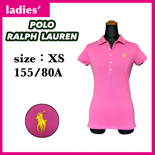 POLO RALPH LAUREN(ポロラルフローレン)のポロラルフローレン ポロシャツ レディース サイズXS ピンク ワンポイントロゴ レディースのトップス(ポロシャツ)の商品写真