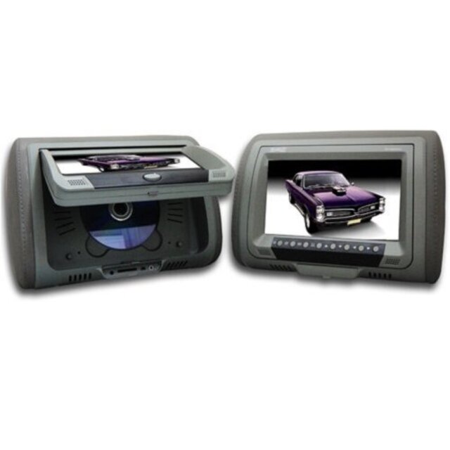 【中古】Absolute DPH-980PKGG 9.5-Inch Headrest Pillow Monitor with DVD Player USB/SD/MMC Ready Pair (Grey) by Absolute i8my1cf