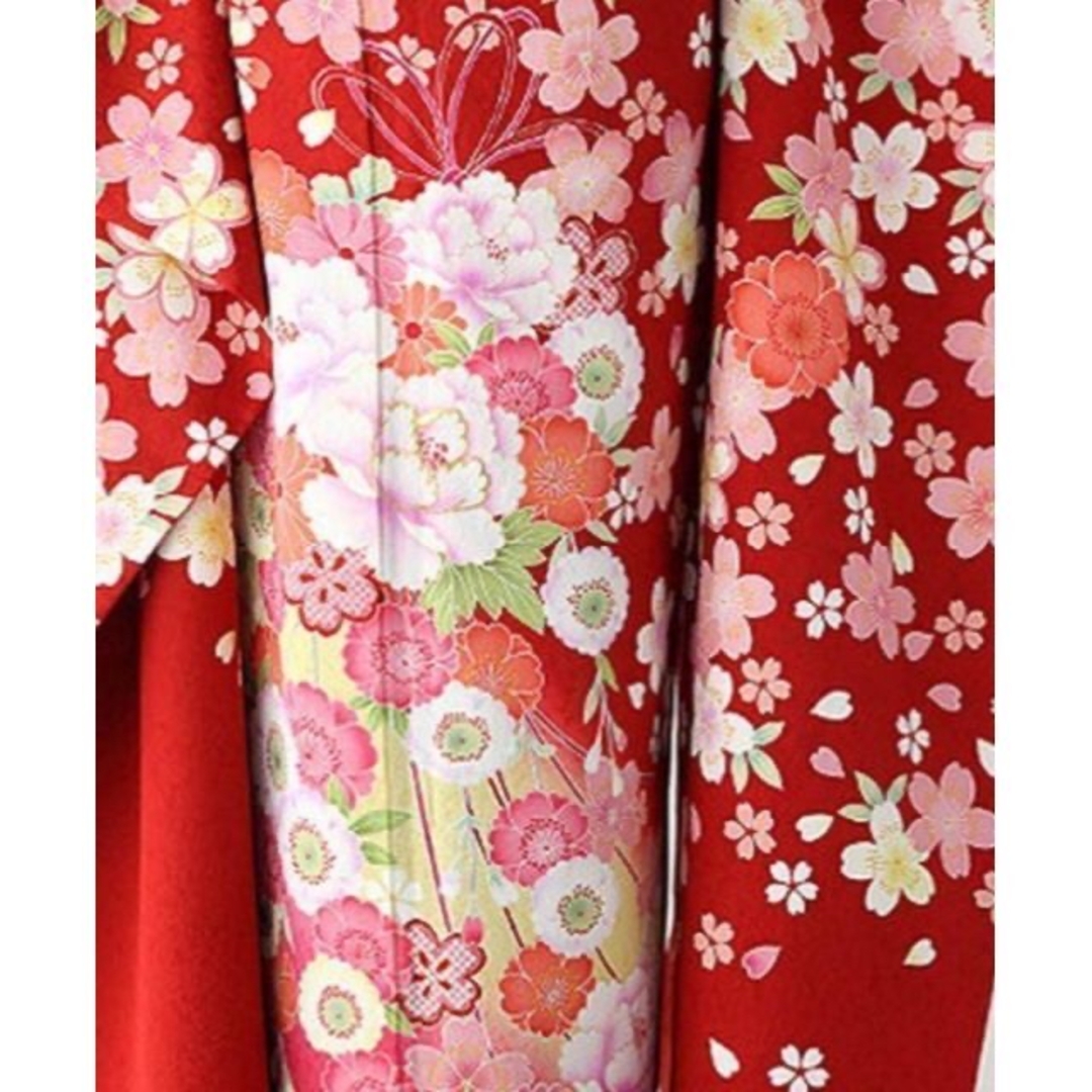 【新品おすすめ】振袖　フルセット　セット　正絹　赤に桜の振袖 成人式